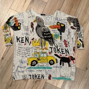 Coeur de Vague Art Gotham Superman Pop Graphic Oversized wool blend Sweater xxl